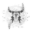 scorpio, stars, magenta tattoo design idea