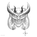 devil handshake tattoo design idea
