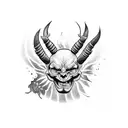 devil handshake tattoo design idea