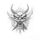 devil handshake tattoo design idea