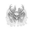 devil handshake tattoo design idea