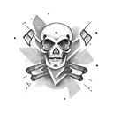 punk skeleton tattoo design idea