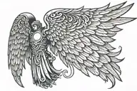 arc angel wing cover up for a roman number  tattoo design idea