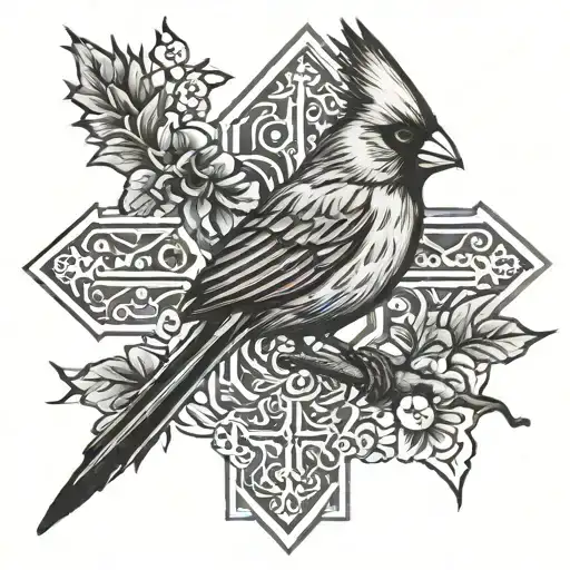 cardinal cross 8/15/23 tattoo design idea
