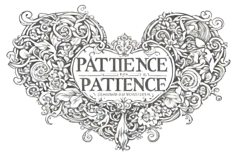 patience is power fame unity strength tattoo design idea