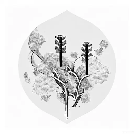 piano keys with ivy vines tattoo design idea