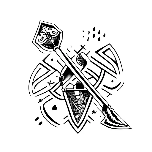 spade shovel tattoo design idea