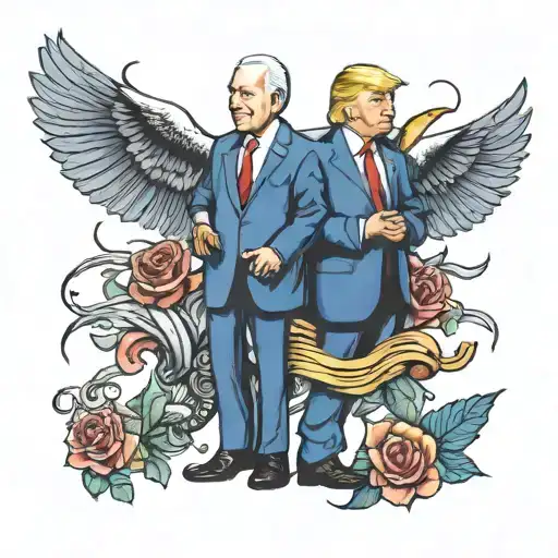 biden and trump immigration tattoo design idea