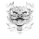 Foo Dog completo tattoo design idea