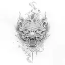 Foo Dog completo tattoo design idea