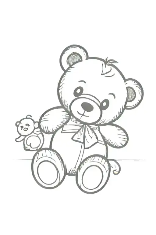 teddy bear and cross tattoo tattoo design idea