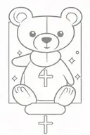 teddy bear and cross tattoo design idea