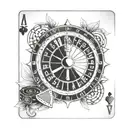 roulette wheel blackjack cards tattoo design idea