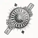 roulette wheel blackjack cards tattoo design idea