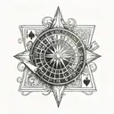 roulette wheel blackjack cards tattoo design idea