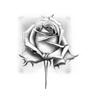 rose and spike tattoo design idea