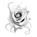 rose and spike tattoo design idea