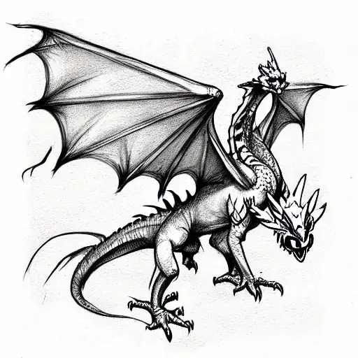 Dragon + Parrot, cute but epic tattoo design idea