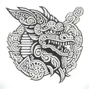 aztec god quetzalcoatl tattoo design idea