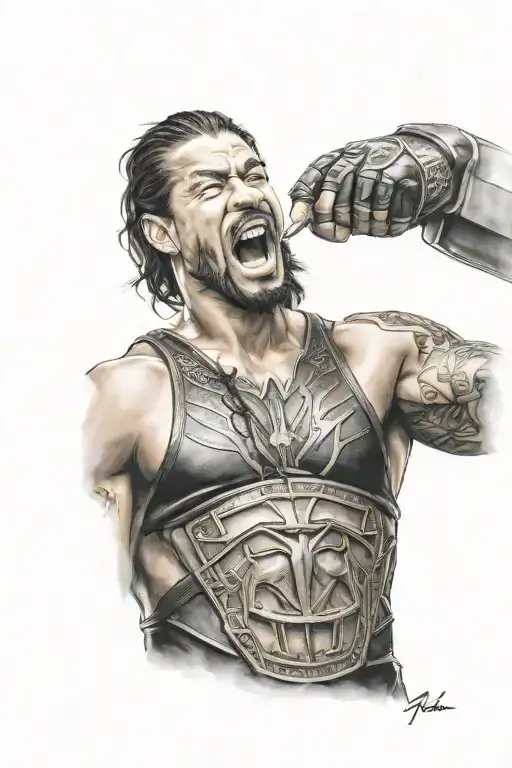 roman reigns brutal photo tattoo design idea