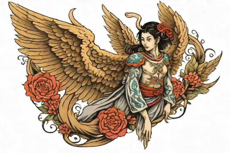 seraph angel tattoo design idea