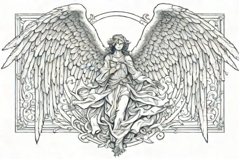 seraph angel tattoo design idea