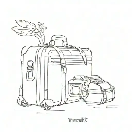 Generate tattoo designs in various styles, from simple to detailed, with the concept 'My only luggage is my thoughts.' tattoo design idea