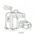 Generate tattoo designs in various styles, from simple to detailed, with the concept 'My only luggage is my thoughts.' tattoo design idea