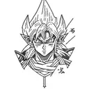 A tattoo with distinguished characters: Link from Zelda, Guts from Berserk and Goku from Dragon ball tattoo design idea