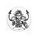 A tattoo with 3 distinguished characters: Link from Zelda, Guts from Berserk and Goku from Dragon ball tattoo design idea