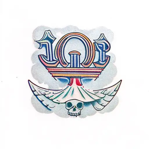 "BTB" letters with 5 point crown and number five on top tattoo design idea