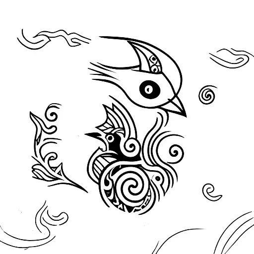 bird with sea and the anbu tatoo tattoo design idea
