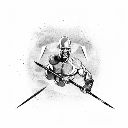 David goggins axe with spartan warriors tattoo design idea