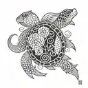 Turtle and Fish yin yang tattoo design idea