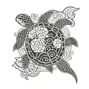 Turtle and Fish yin yang tattoo design idea
