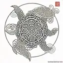 Turtle and Fish yin yang tattoo design idea