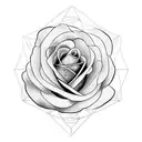 Roman rose tattoo design idea