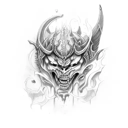 demons and angels. guns/  tattoo design idea