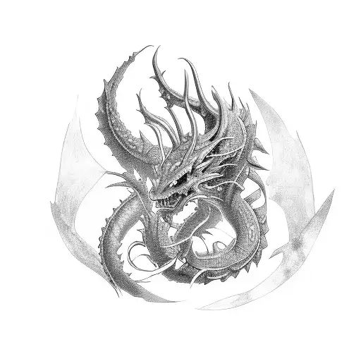 A detailed portrait of Cyber Dragon Infinity tattoo design idea