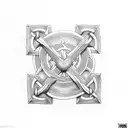 Thor's hammer Celtic knots old school line work tattoo design idea