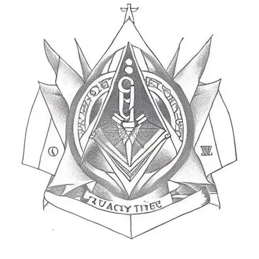 "Masonic tattoo with the emblem of the inner sanctuary guardian." tattoo design idea