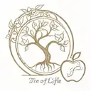 tree of life meets "the apple doesn't fall far from the tree" tattoo design idea