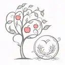 tree of life meets "the apple doesn't fall far from the tree" tattoo design idea