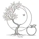 tree of life meets "the apple doesn't fall far from the tree" tattoo design idea