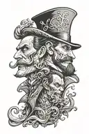 Evil Jekyll and Hyde concept tattoo design idea