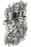 Evil Jekyll and Hyde concept tattoo design idea