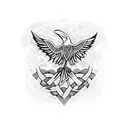 Celtic knot raven tattoo design idea