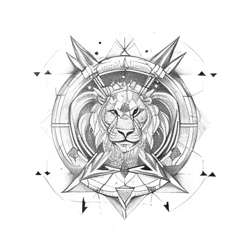 Leo Symbol Is Good For Tattoo Or Logo, Art Modern Illustration Royalty Free  SVG, Cliparts, Vectors, and Stock Illustration. Image 140870984.