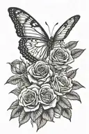 roses and flowers and butterfly sleeve tattoo tattoo design idea