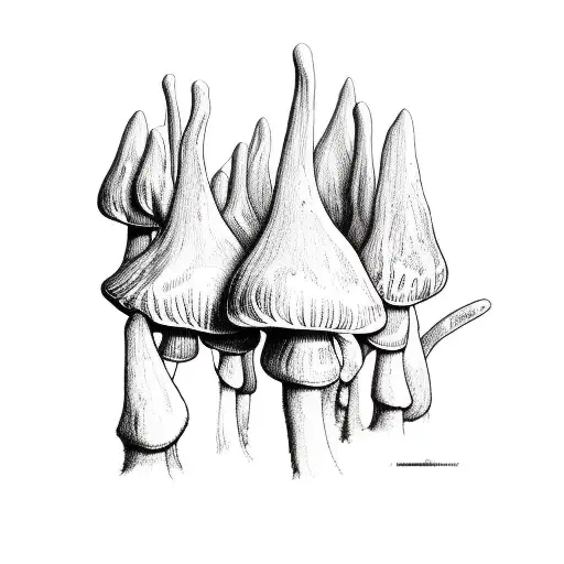 magic psychedelic mushroom tattoo design idea
